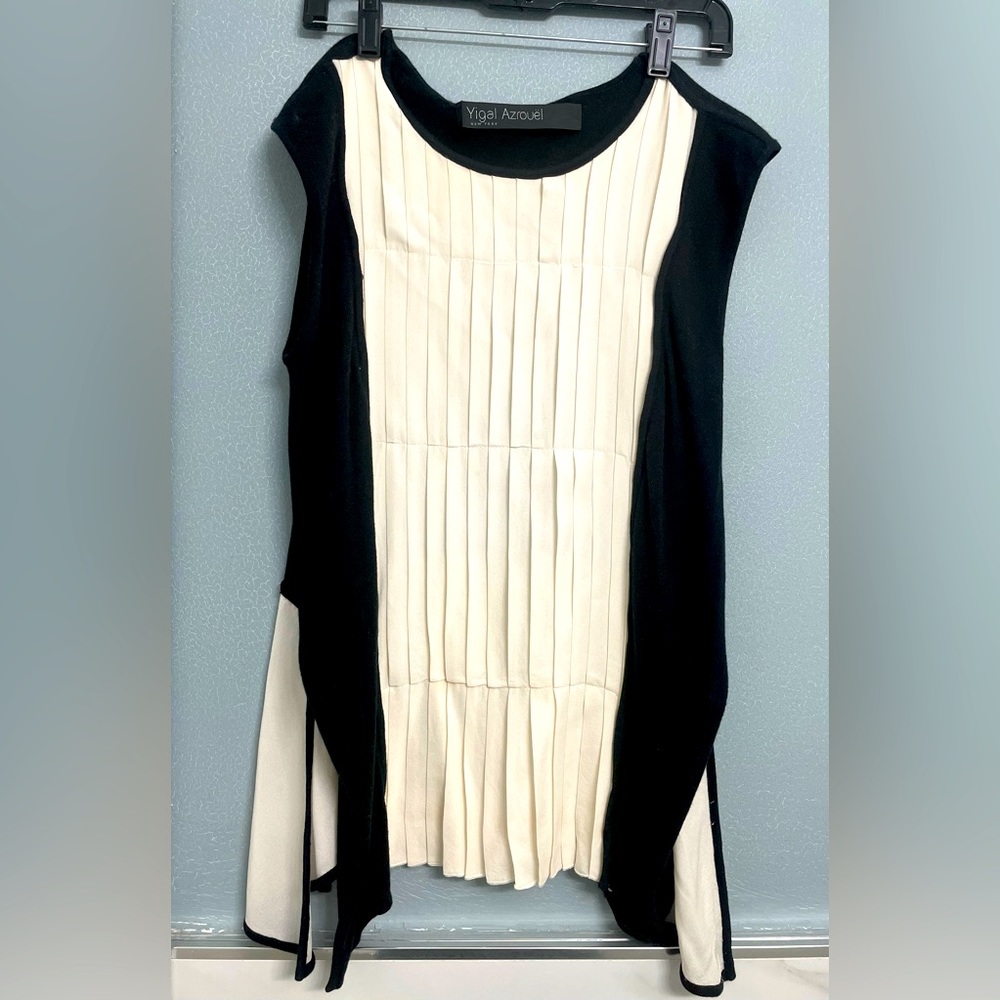 Yigal Azrouel White and Black Blouse